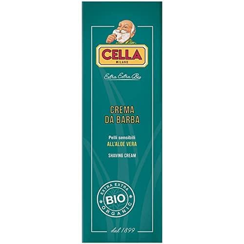Cella Milano Organic Aloe Vera Shaving Cream ? 150?ml ? For Use With Shaving Brush ? Rich Protective Lather, Made in Italy