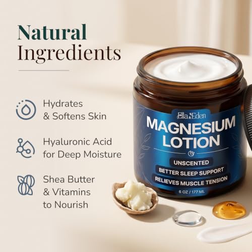 Magnesium Lotion for Sleep & Relaxation - Fast-Absorbing, Unscented 6 Oz