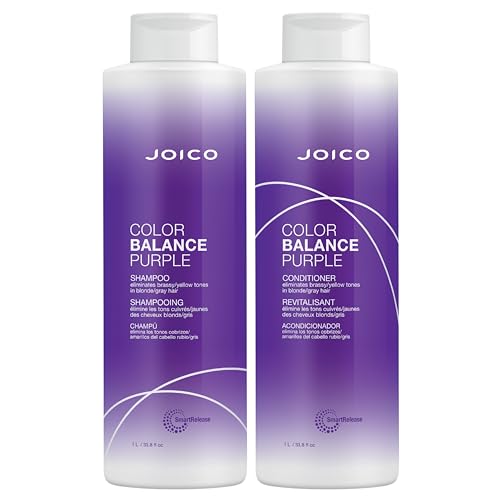 Purple Shampoo & Conditioner Set 33.8 Fl Oz - Eliminates Brassy Yellow Tones for Blonde & Gray Hair - Variation: Pack of 2