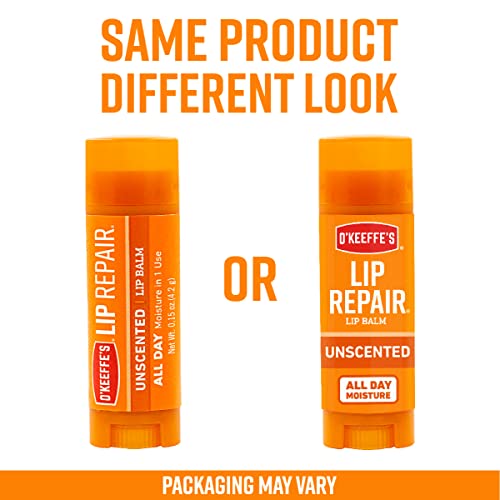 Unscented Lip Repair Lip Balm for Dry, Cracked Lips - Pack of 4