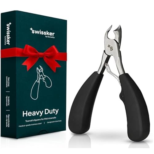 Swissker by Swissklip Heavy Duty Toenail Clippers for Men and Women ? Professional Ergonomic Large Toe Nail Cutter & Trimmer for Thick Nails Seniors, Long Handle Toe Nail Clipper