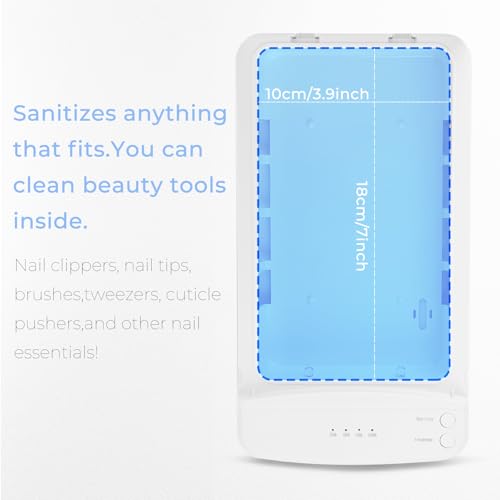 500ML Nail Tool Sterilizer Box with Blue Light Portable USB Multi-Functional Manicure Sanitizer