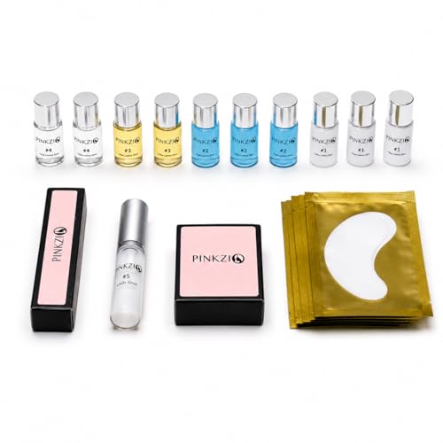 PinkZio Professional Lash Lift Kit for Semi-Permanent Eyelash Curling - Includes Silicone Pads, Suitable for Salon & Home Use - Pink