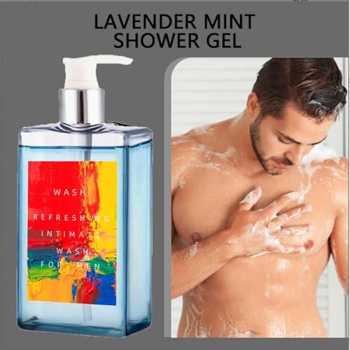 Blue Perfume Scent Refresh Men¡¯s Intimate Wash | pH Balanced Plant-Based Formula, Refreshing & Hydrating Gentle Body Wash for Sensitive Skin, Long-Lasting Freshness (1)