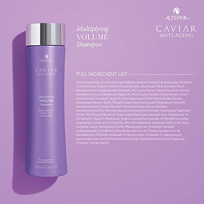 Alterna CAVIAR Anti-Aging Multiplying Volume Shampoo | For Fine, Limp or Thin Hair | Create Instant Volume and Thickness | Sulfate Free