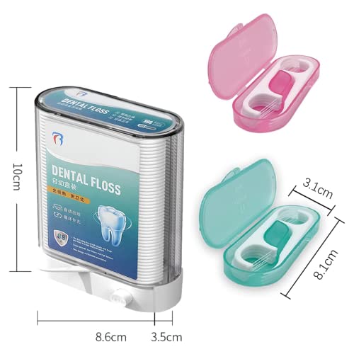 Set of Dental Floss Pick Dispensers with 520 Sticks & Travel Cases – Auto Pop-Up & Refill
