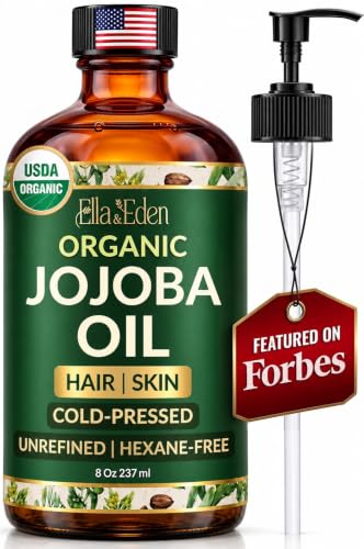 Organic Jojoba Oil 8 Oz Cold Pressed Hair & Skin Moisturizer - Pack of 1