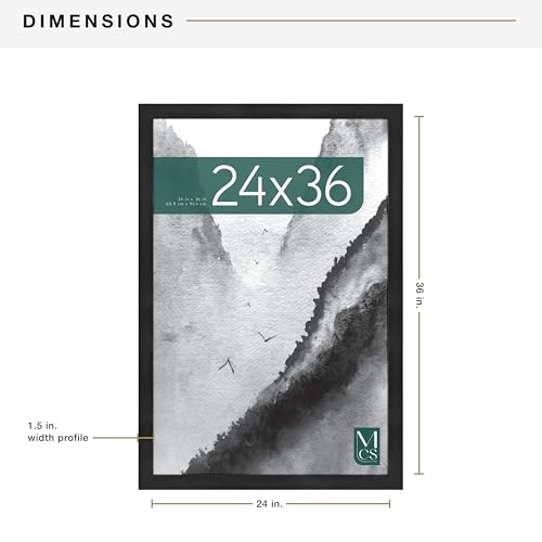 24x36 Poster Frame - Onyx Woodgrain Finish, Museum Style, Single 1-Pack