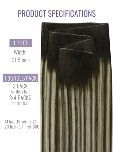 Fshine Genius Weft Hair Extensions 50g Balayage 16 Inch - Variation 2.3 #2/60/2 for Women