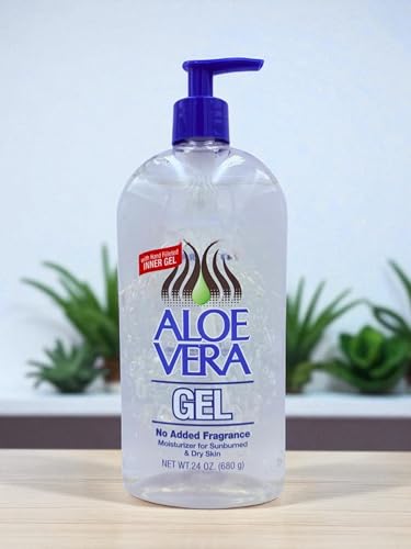 Pure Aloe Vera Gel 24 oz Pack 2 - Soothing Sunburn & Skin Hydration