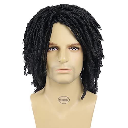 Men's Afro Braided Dreadlock Wig - Natural Short Crochet Twist Wig - Variation 1B