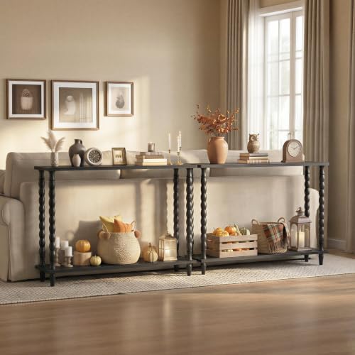 Mid-Century Console Table with Storage - 39.4 Inch Entryway & Sofa Table