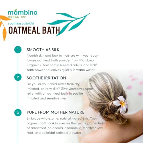 Calming Skin Set with Oatmeal Bath Powder & Soothing Body Oil - 11oz - Fragrance-Free for Sensitive Skin - Vegan & Gentle for Babies & Adults