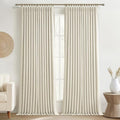 Cream Pinch Pleated Linen Blackout Curtains Set - 2 Panels 40x92 Inches with Hooks, Noise Reducing, Elegant Bedroom & Living Room Window Treatment - Ivory Beige Variation of THIS listing