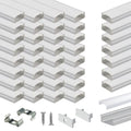 40 Pack LED Strip Channel with Milky Diffuser - 3.3ft Silver Aluminum for Indoor & Outdoor Lighting
