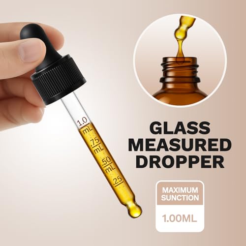 Bumobum 99 Pack, 1 oz Glass Dropper Bottle for Essential OIls, 30 ML Amber Empty Tincture Bottles with Dropper for Serum Hair Cuctile Body Oils Bulk for Storage