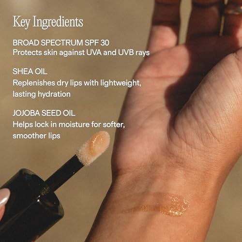 High Gloss Lip Oil with SPF 30 - Nourishing Bronze Shimmer Lip Moisturizer