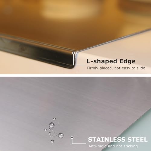 Extra Large Stainless Steel Cutting Board 31.5" x 19.7" with Counter Lip for Kitchen