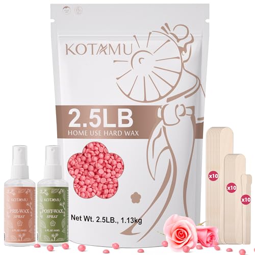 KOTAMU Pink Wax Beads for Hair Removal - 40 Ounce (2.5 lb) Hard Wax Beans, Sensitive Skin Formula
