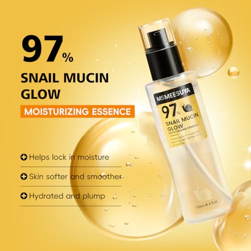 Hydrating Snail Mucin Serum 97% - 120ml Pack of 2, Fast Absorbing Face Serum