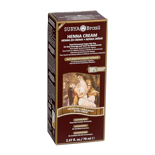 Surya Brasil Henna Cream Ash Blonde - 2.37 Fl Oz Vegan Semi-Permanent Hair Color