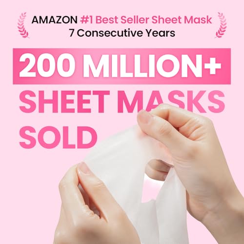 GLAM UP Korean Facial Sheet Mask 12 Combo Pack | Hydrating & Moisturizing Face Mask for Glass Skin | Soothing Korean Skincare for Sensitive, Dry Skin | Bulk Face Masks Gift Set for Home Spa