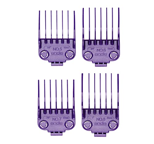 Large Comb Set for Hair Clippers - 4 Sizes with Magnetic Base, Durable Metal, Compatible with Many Models