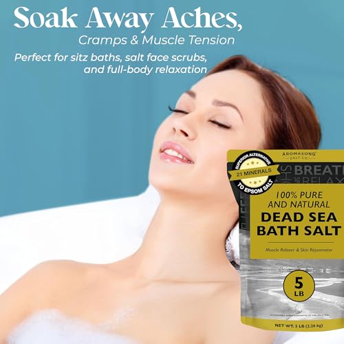 Unscented Dead Sea Bath Salt 80oz - Pure Mineral Soak for Relaxation & Skin Care