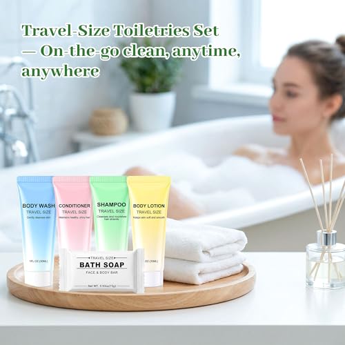 200-Pack Hotel & Travel Toiletries Set - Mini Soap, Shampoo, Conditioner, Lotion