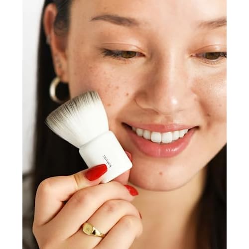 Ere Perez - Natural Eco Vegan Kabuki Makeup Brush | Multipurpose For Powder + Cream | Vegan Nylon Bristles, Cruelty-Free, Clean Beauty