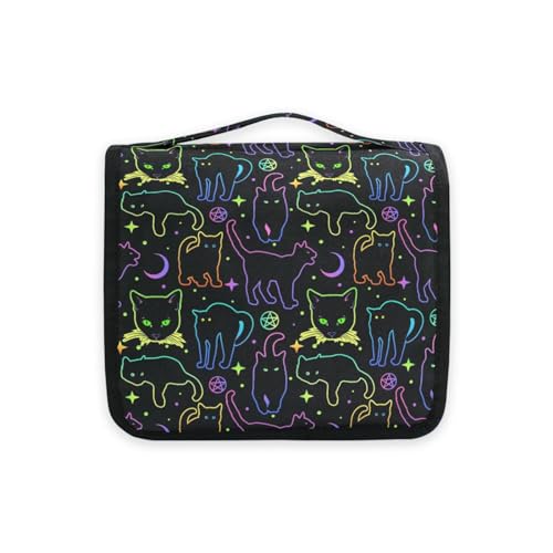MNSRUU Hanging Toiletry Bag Witchcraft Black Cats Makeup Bag Travel bag for Toiletries Portable Toiletry Organizer Bags Toiletry Bag for Women Men, Travel-Essentials Toiletry Bag