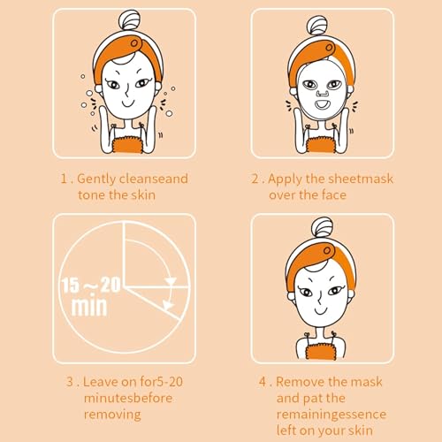 Orange Nourishing Face Mask Set - Hydrating Skin Care for Women & Teens