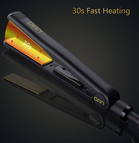 Gold 500 Degree Dual Voltage Ceramic Flat Iron - 1 Inch Hair Straightener for Thick Hair