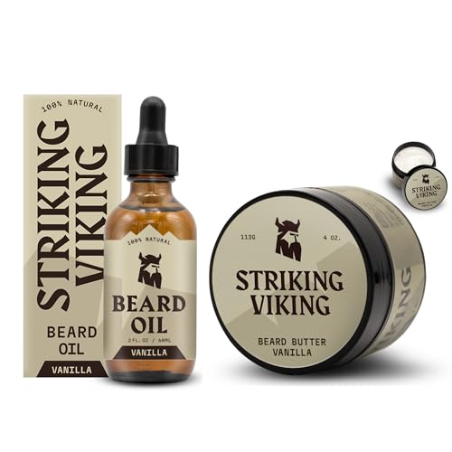 Beard Oil & Beard Butter Set with Vanilla Scent - Non-Greasy, Nourishing Grooming Kit