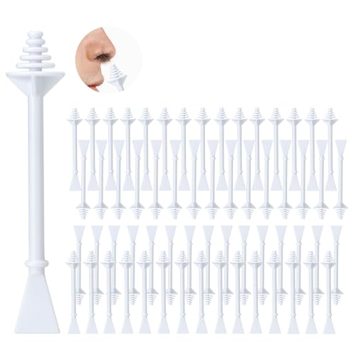 Nose Wax Sticks (60 Pcs) - Dual-Head Wax Hair Removal Applicator for Nostril, Ear, Eyebrow & Upper Lip, Painless, Disposable Waxing Sticks for Men & Women