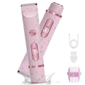2-in-1 Women's Electric Shaver & Bikini Trimmer ? IPX7 Waterproof for Face, Legs, Underarms ? Wet/Dry Use ? Cordless Hair Removal for Sensitive Skin (Pink)