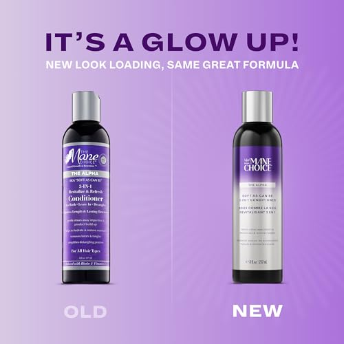 The Mane Choice The Alpha 3-in-1 Conditioner: Co-Wash, Moisturizing Leave-In Conditioner & Detangler for Coily, Wavy, or Curly Hair, Refresh & Revitalize 8 Oz