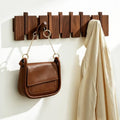 QUELLANCE Wooden Wall Coat Rack with 8 Hooks - Handmade Walnut & Beech Wall Mount Organizer
