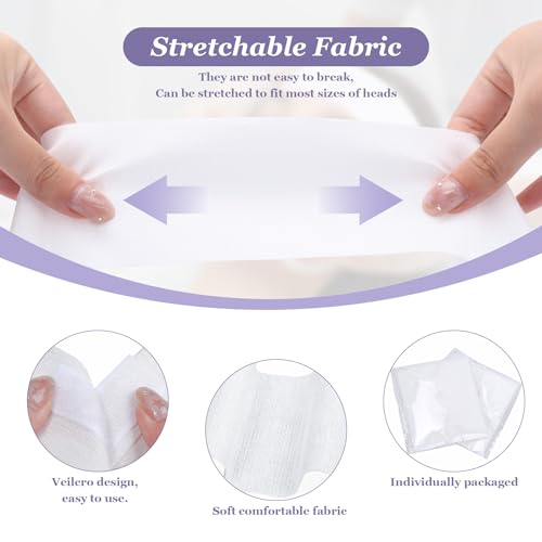 Disposable Spa Facial Headbands Pack of 150 - Soft Breathable Elastic Hair Wraps with Adjustable Closure for Skincare & Makeup - One Size Fits Most