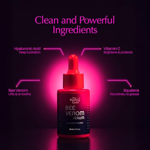 Bee Venom Face Serum with Hyaluronic Acid & Vitamin C - Hydrating Anti-Aging Treatment 1 fl oz