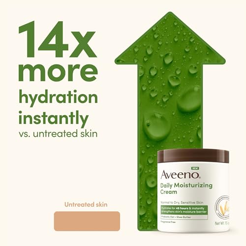 Aveeno Daily Moisturizing Cream with Prebiotic Oat & Shea Butter - 20 oz Pack of 2