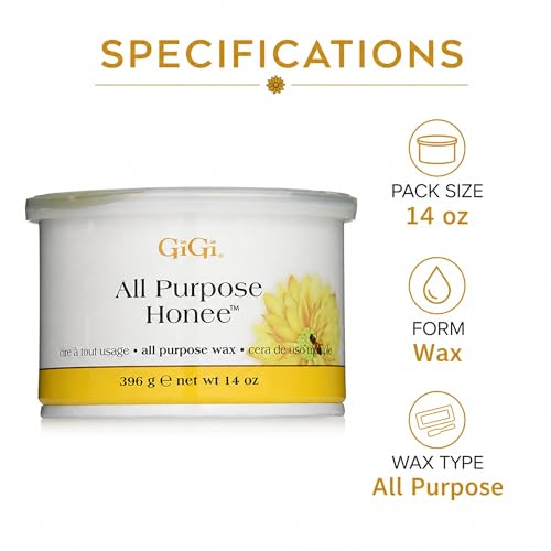 GIGI All Purpose Honeë Soft Wax for Hair Removal - 14 oz Pack of 2