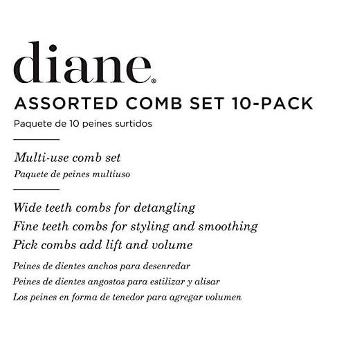 Diane D7901 Assorted Comb Kit - 10 PC Set (Black)