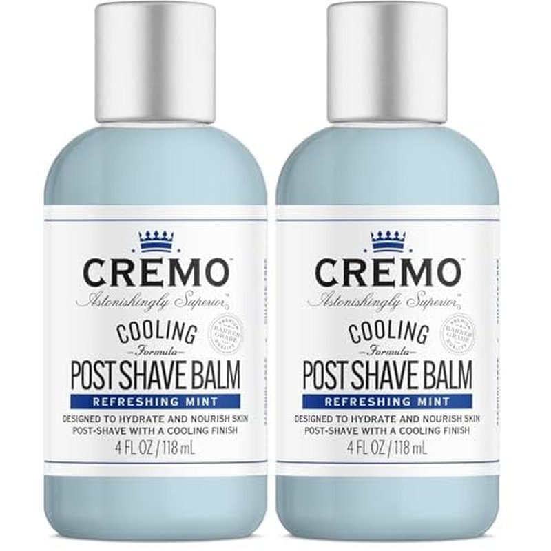 Cremo Cooling Formula Post Shave Balm,Soothes,Cools And Protects Skin From Shaving Irritation,Dryness and Razor Burn,4 Oz,(Pack of 2)