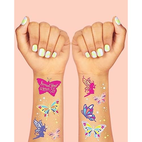 xo, Fetti Butterfly Tattoos for Kids - 34 Glitter styles | Birthday Party Supplies, Butterfly Party Favors + Fairy Decor (Pack of 2)