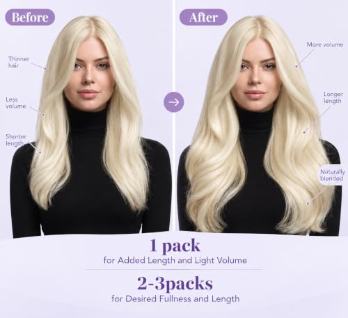 Fshine Butterfly Hair Extensions 50g 22 Inch Platinum Blonde - Variation 1.2 #60