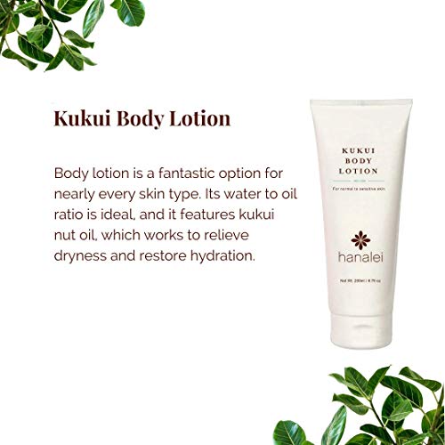 Hanalei Kukui Oil Body Lotion 200ml (6.76 Fl Oz) Paraben-Free & Dye-Free