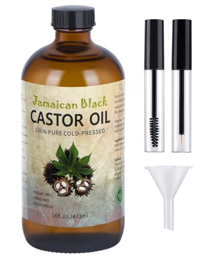 Jamaican Black Castor Oil 16oz Organic Cold Pressed Unrefined Hair & Skin Treatment - Rich in Vitamin E & Omega Fatty Acids