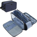 Large Blue Travel Toiletry Bag for Men - Full Open Dopp Kit with Dual Compartments