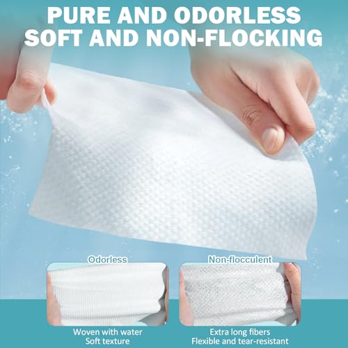 Disposable Face Towels 400 Count - Soft Cotton Makeup Remover Wipes for Skin & Cleansing - Pack of 1